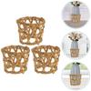 Happyyami 4pcs Wicker Woven Cup Holder Rattan Drink Glass Cup Holder Bottle Cover Rattan Vase Cover Sleeve Chic Rustic Table Centerpiece Decor for