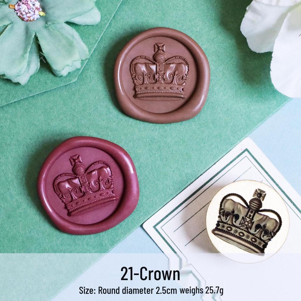 Three-Dimensional Engraved Brass Wax Seal Stamp Head with Frosted Irregular Multi-Layer Design