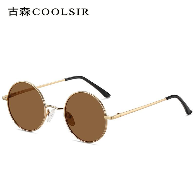 Vintage Round Frame Polarized Sunglasses Men Women UV400 Metal Full Rim Sun Glasses Driving Outdoor Sports Fashion
