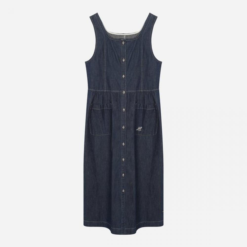 Thursday Island Square Neck Layered Denim Dress T256mop181w Indigo (IN)/M