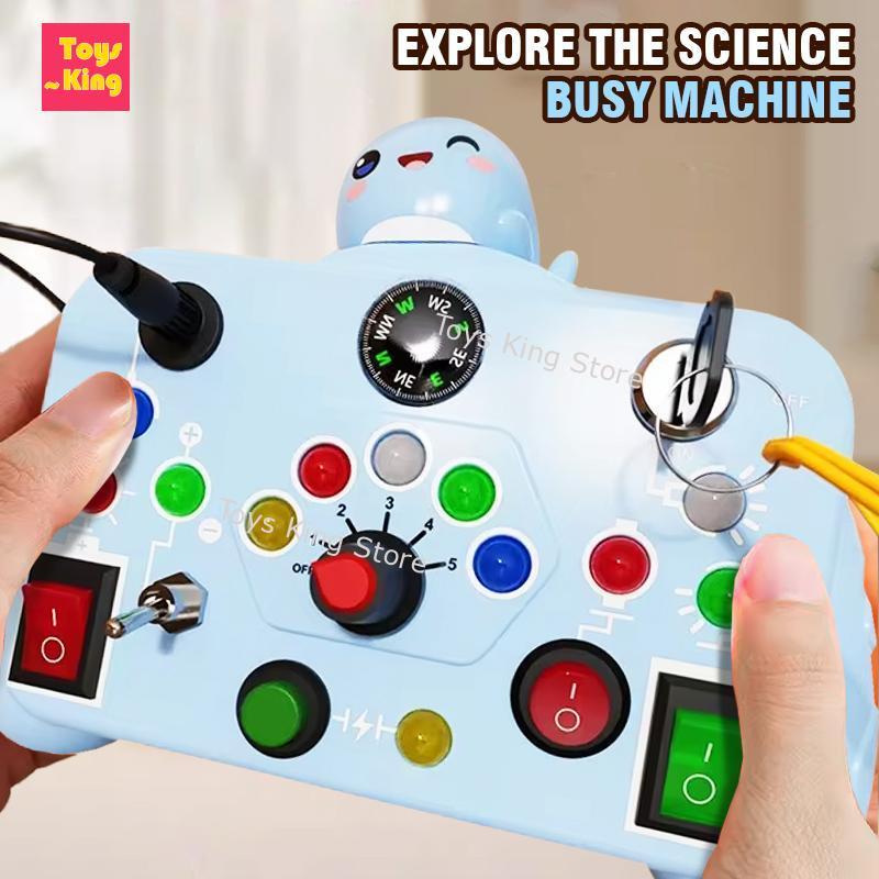 Kids Handheld Switch Socket Led Lights Button Toys Montessori Busy Board Analog Circuit Board Education Cognitive Baby Game Gift