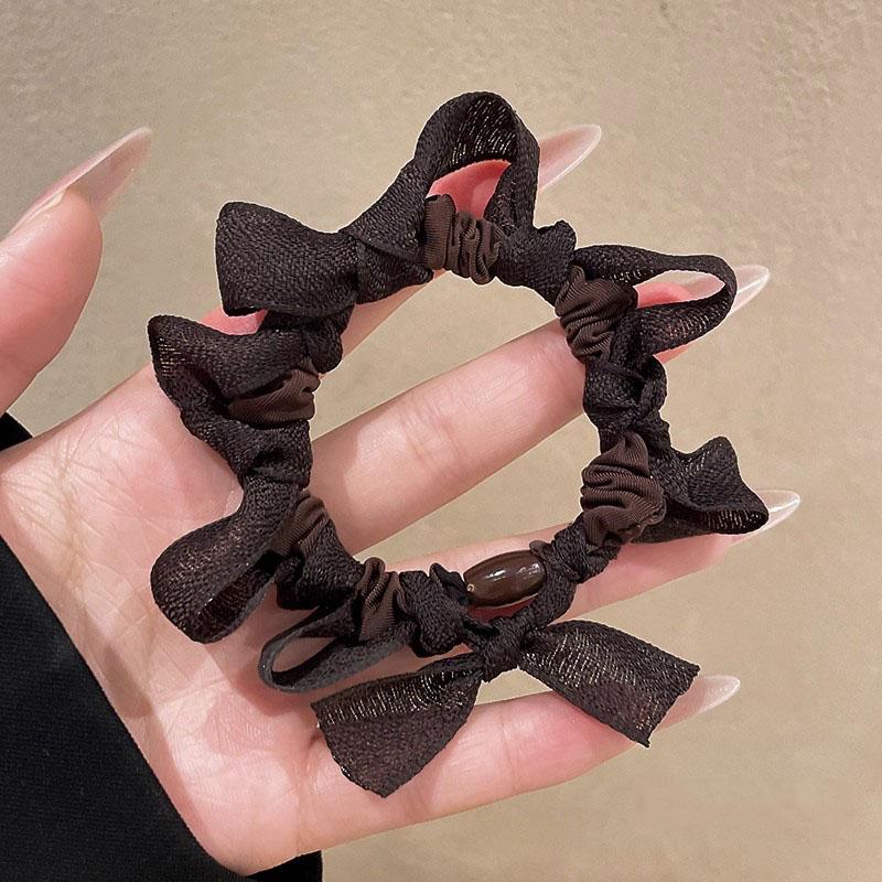

Bows and Pleated Hairband High Elasticity Elastic Sweet Hair Tie Women Girls Fashion Simplicity Hair Rope Ornament Accessories