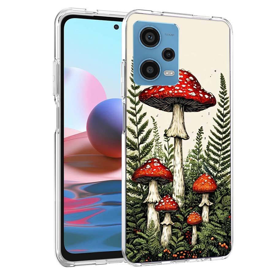 Colorful Mushroom Phone Case For Redmi Note 13 12 14 15 Pro Plus 13R 11 11T 11E 11S 10 Pro 10S 9 9S Cover Cell Clear TPU Capa Ca