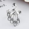 Buyee 925 Sterling Silver Female Ring Finger Elegant Peacock Animal Open Ring for Women Fashion Ethnic Big Fine Jewelry Circle