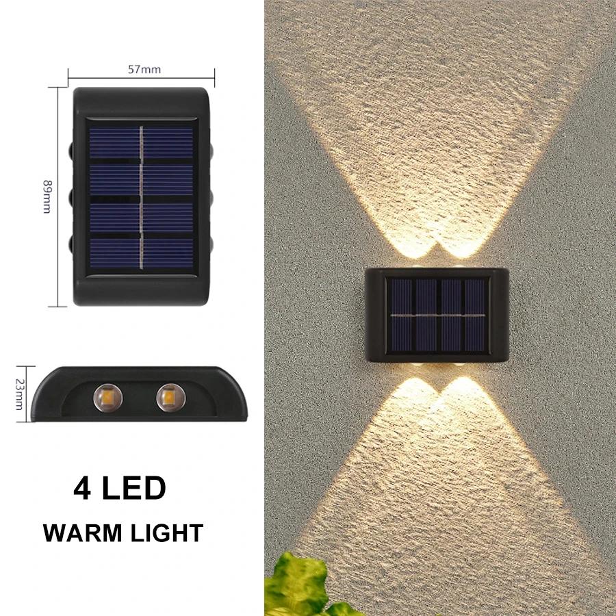 4/6/8/10 LED Solarleuchte Außen Wasserdicht Solarbetrieben Auf und Ab Leuchtende Wandfluterlampe Für Garten Balkon Treppenbeleuchtung