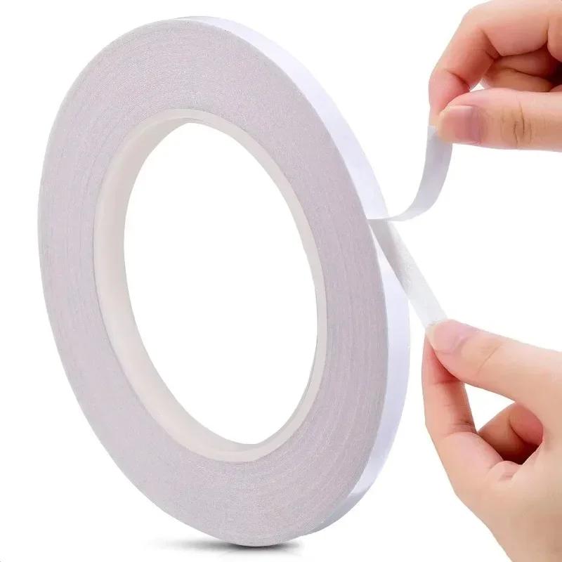 10-1Rolls Double Sided Tape Ultra-thin White Strong Sticky Tapes Stickers Super Adhesive Tape Strips for Home Office Supplies