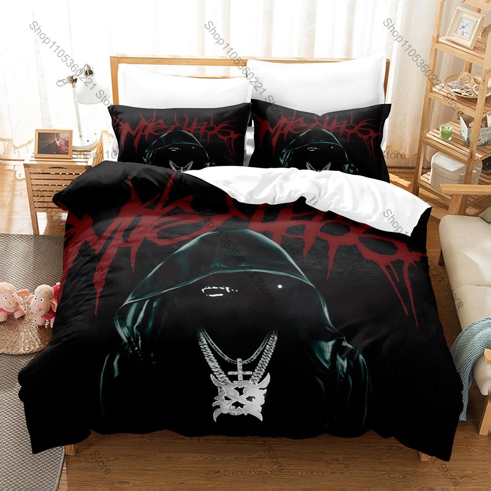 Cool Graphic Ken Carson Playboi Carti Opium Label Rage Rap Bedding Set Duvet Cover With 2 Pillowcases Teen Eboy Goth Bedroom Dec