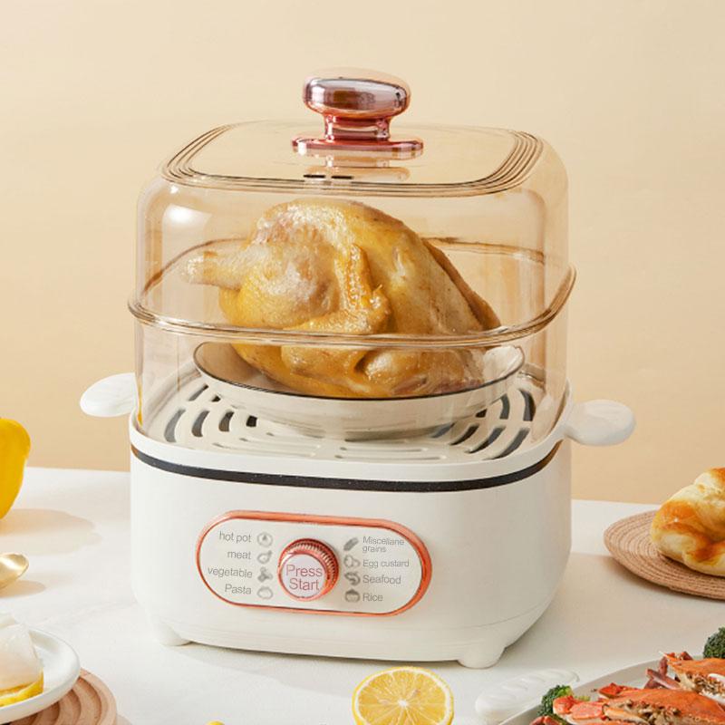Multicooker Abur Electric Vas Abur Cătit Gătit Aburit Acasă 2 straturi Transparent Mâncare Găluște Gospodărie Oală Încălzitor 110V/220V