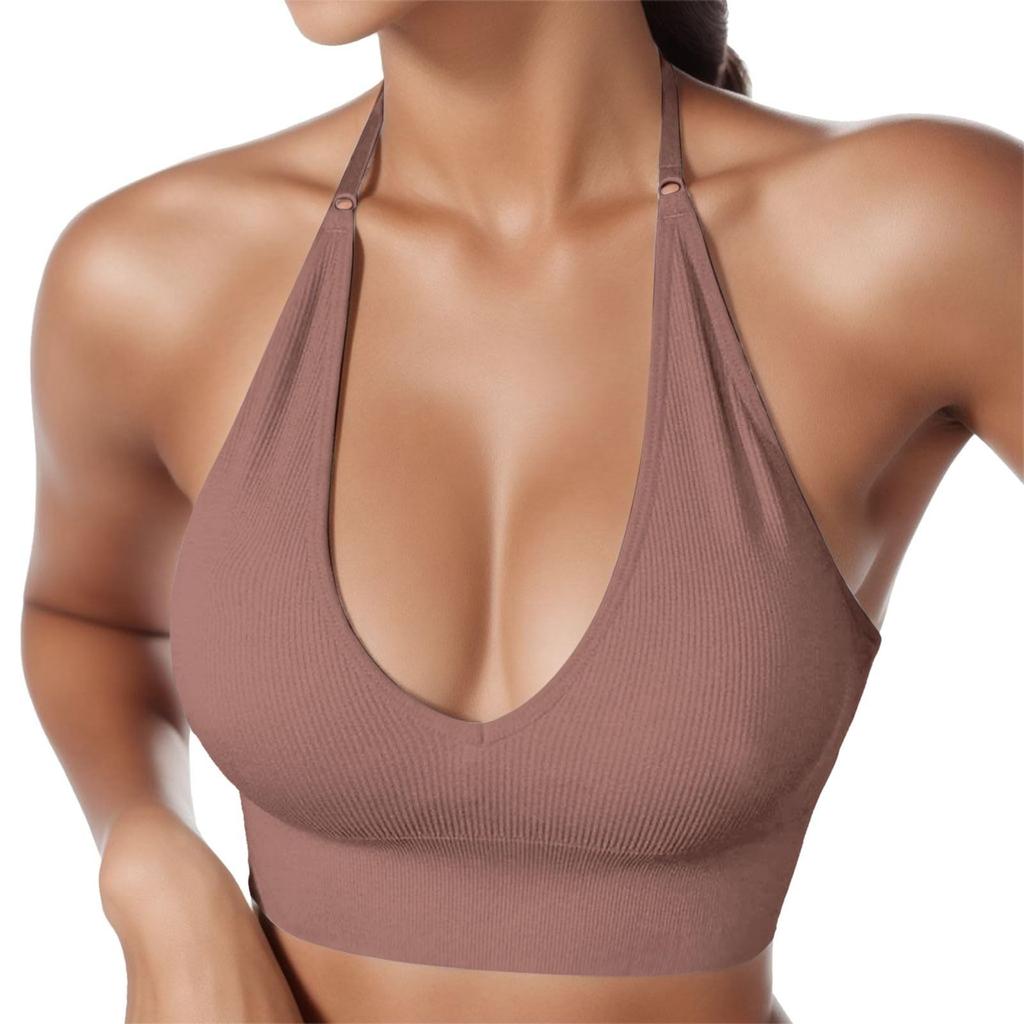 Moda Donna Casual Tinta Unita Spalla Intimo Reggiseno Comodo