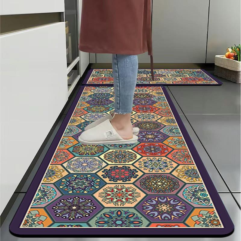 

Американский ретро коврик из диатомовой грязи для кухни и ванной комнаты, абсорбирующий, маслостойкий, нескользящий, легко чистящийся, износостойкий коврик для входной двери 60*90+60*180cm
