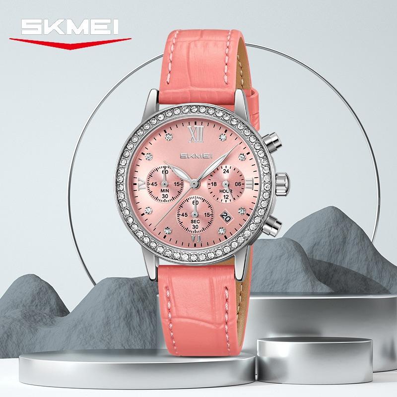 Watch waterproof watch quartz watch women's fashion diamond-encrusted high-value calendar quartz watch