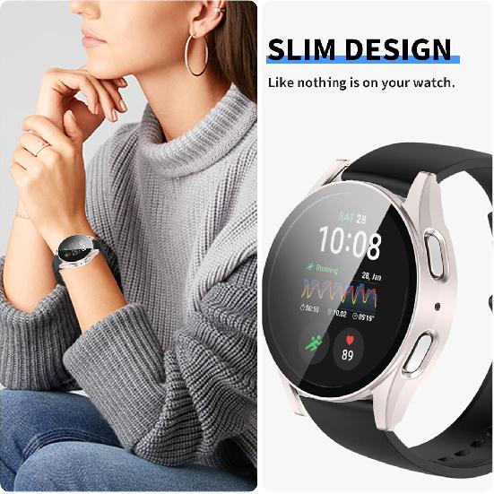 Intended for Samsung Galaxy Watch 7 40mm 44mm Case Built-in Screen Protector Hard PC Rugged Bumper Resistant Protective Face Cover for Galaxy Watch 7