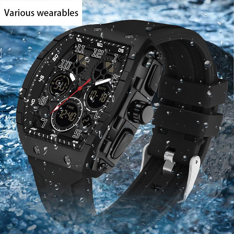 Neue digitale multifunktionale Modetrend Herrenuhr Silikon Wasserdicht Wecker Herrenuhr