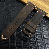 Apple Watch Ultra 2 Series 10 9 8 7 6 SE 54 Vintage Crazy Horse Fine Leather Strap for iWatch Pin V Stitches 49mm