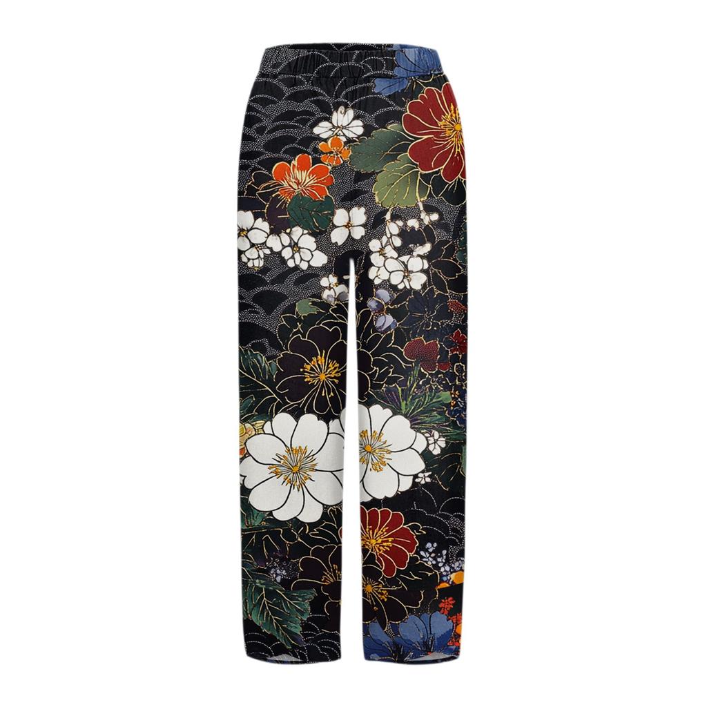 Women's Pants With Pockets Casual Trousers Pants For Women Summer Casual Wide Leg Elastic Waist Pants With Pockets