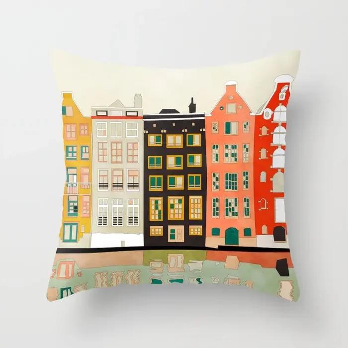 Decorazione Casa Federa Copricuscino per Divano Nordico Soggiorno Astratto Cuore Rosa