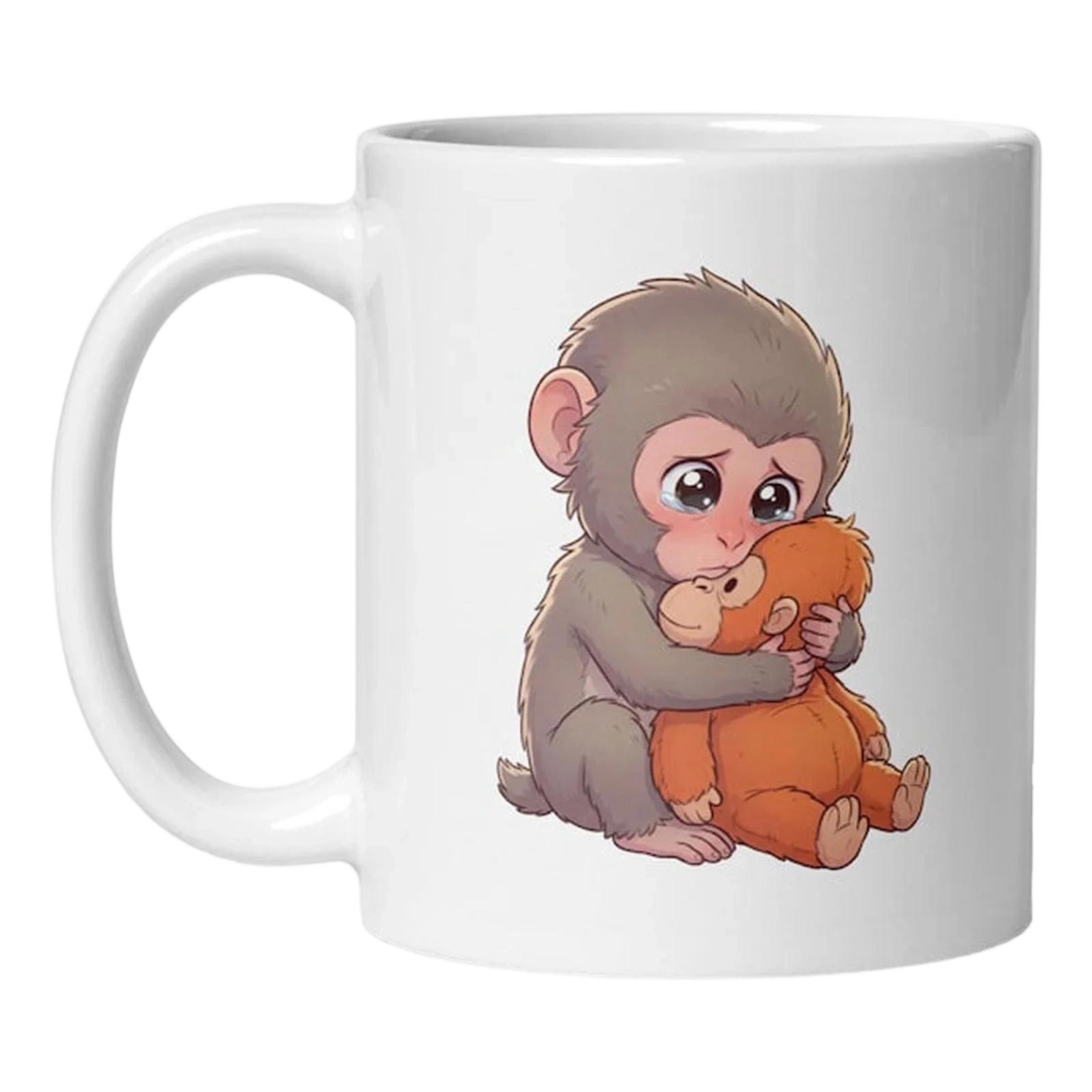 

Monkey-shaped Ceramic Coffee Mug, 11 Oz. Porcelain Teacup With Handle. Suitable For Family And Hobby Gift. One Size