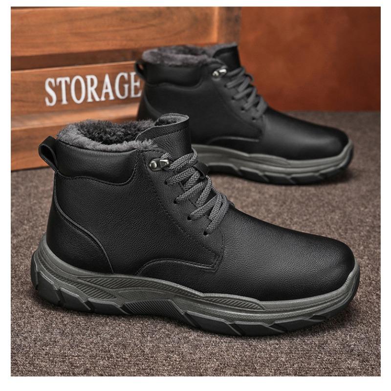 New outdoor sports men's shoes snow boots men's winter fleece thickened warm thick sole height anti-ski floor shoes
