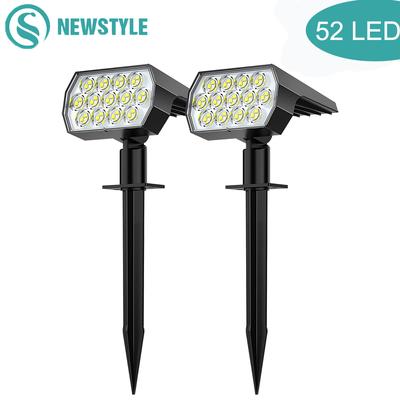 Güneş Işıkları Dış Mekan Su Geçirmez 52/56LED 2 adet 3 Aydınlatma Modu Güneş Enerjili Bahçe Avlu Spot Işığı Dış Mekan Peyzaj Dekoru İçin