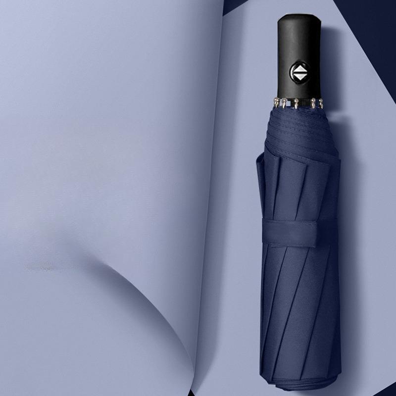 Heavy Duty Auto Folding Umbrella Windproof Reinforced Oversized for Students and Adults