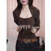 Spicy Girl Square Neck Long Sleeve Slim Fit T-shirt for Women – Early Autumn Cotton Base Layer