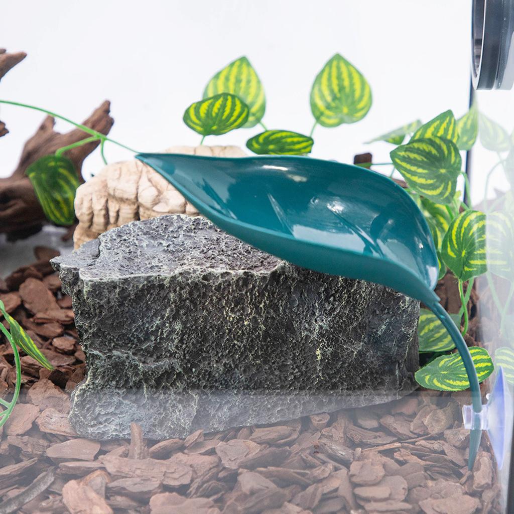 Turtle Basking Platform 6PCS Tree Frog Tank Accessories Leaf Shape Bearded Dragon Platform Suction Cups Resting Leaves