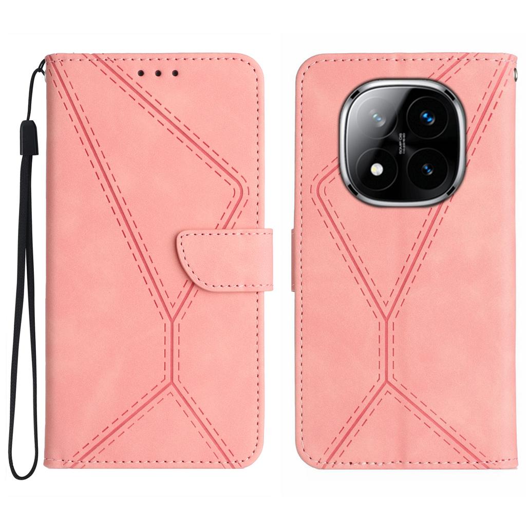 For Xiaomi Redmi Note 14 Pro+ 5G/14 Pro 5G/Poco X7 5G Case Leather Imprinted Lines Phone Cover with Card Holder