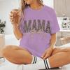 Coquette Bow Leopard Print Mama T Shirt Short Sleeve Womens Mom Life Shirt Casual Vintage Western Style Mama Tshirts