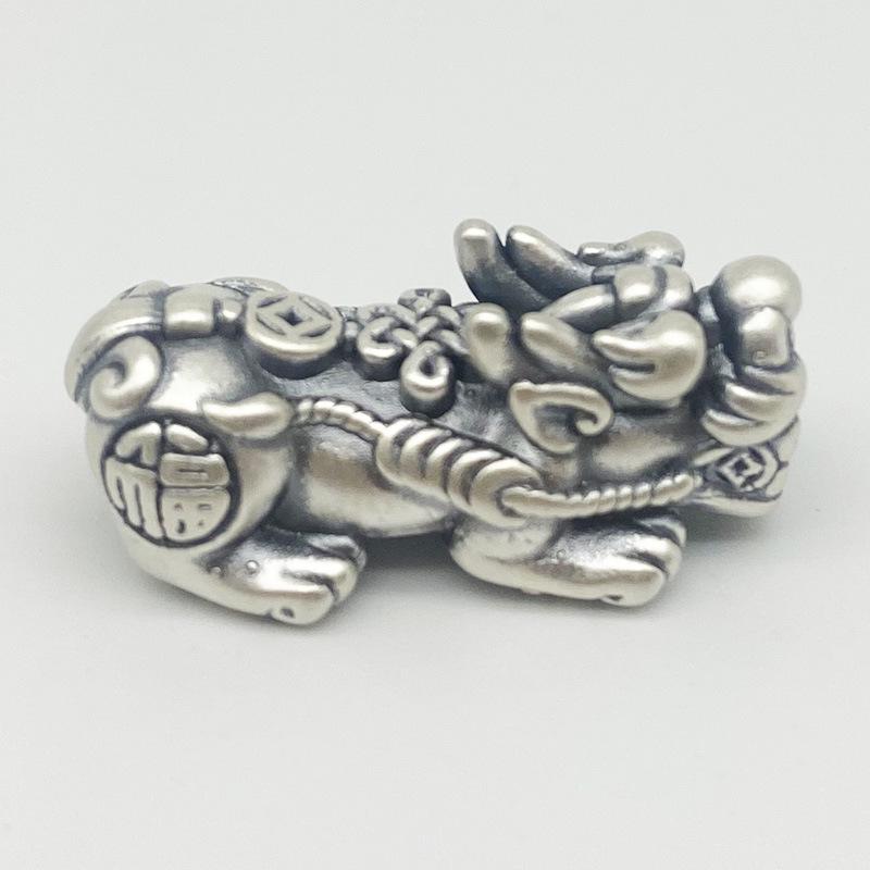 Yansheng 3D S999 Sterling Silver Pixiu Pendant Charm Necklace & Bracelet DIY Kit for Attracting Wealth