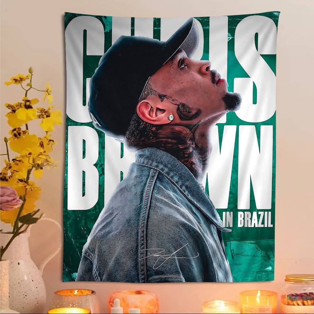 CChris BBrown Rapper Colorful Tapestry Wall Hanging Bohemian Wall Tapestries Mandala Wall Art Decor