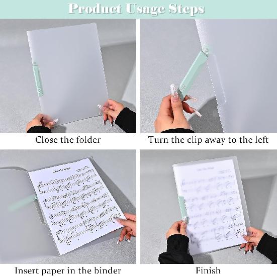 BAYTORY 5Pcs Clear Report Covers with Swing Clip, Report Folder for A4 & Letter Size Paper, Plastic Folders with Clip, Presentation Binder for School