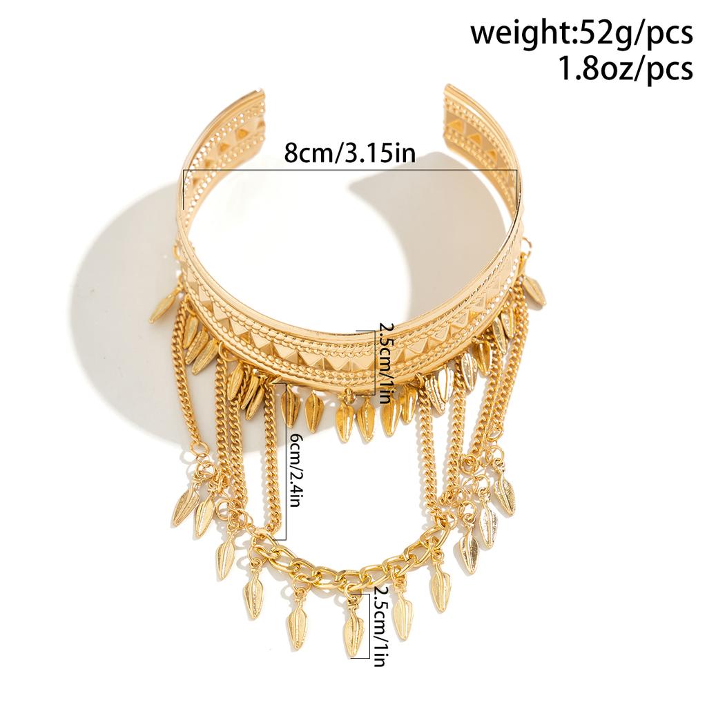 Exaggerated Gypsy Multilayer Tassel Coin Pendant Upper Arm Bracelet for Women Vintage Open Cuff Bangles Couple Jewelry Gift New