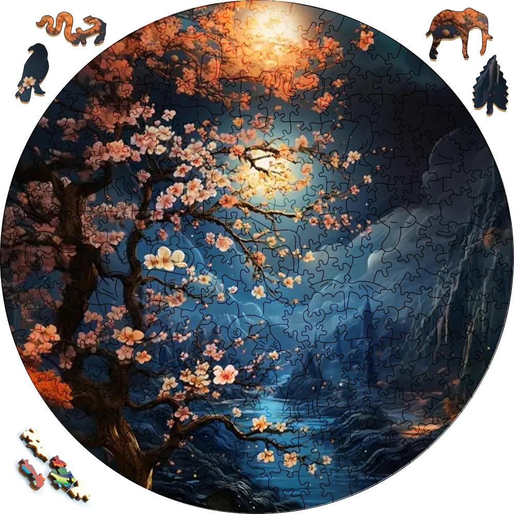 Wooden Puzzles Flowers Art Decoration Irregular Shape Puzzle Board Set Puzzle Toys for Adults Family