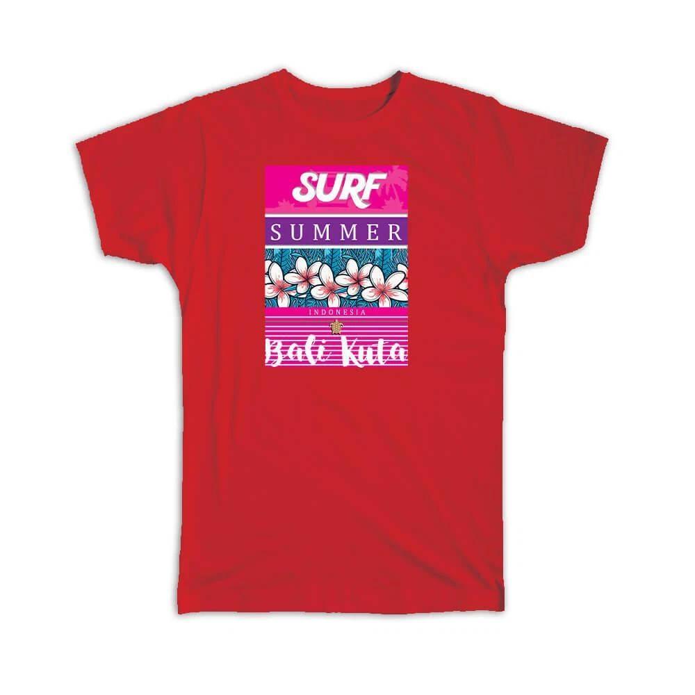Gift T-Shirt : Floral Bali Kuta Surfer Flowers Indonesia S