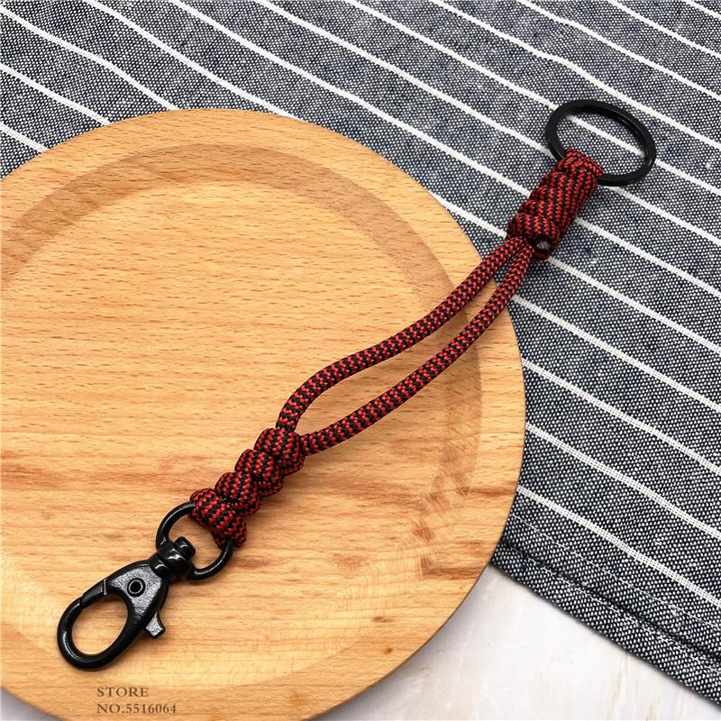 Handmade Lanyard Outdoor Rock Climbing Paracord Snake Knot Keychain Tactical Survival Tool Backpack Double Buckle Key Chains