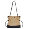 Lingge Chain Bag Vintage Bucket Bag Women's Stitching Shoulder Bag Commuter Crossbody Bag