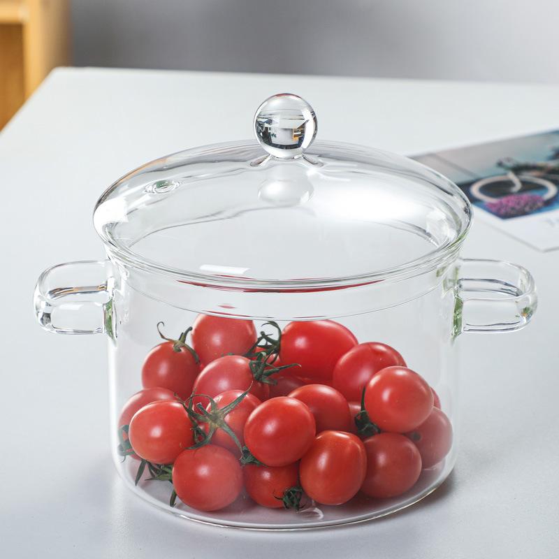 High Borosilicate Glass Soup Pot Household Kitchen Glass Stewing Pot Instant Noodle Bowl