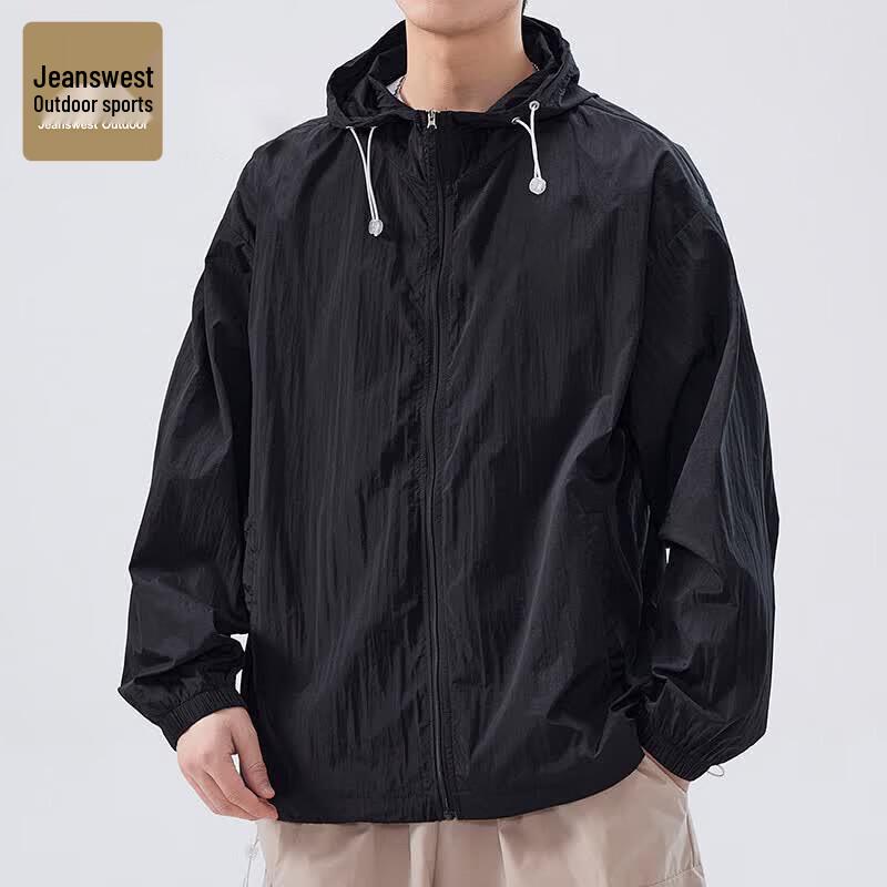 JEANSWEST OUTDOOR Men s Lightweight Breathable UV Protection Hooded Sun Shirt S