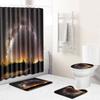 Starry Sky Shower Curtain Floor Mat Combination Four-Piece Set Bathroom Toilet Carpet Shower Room Mat Foot Mat