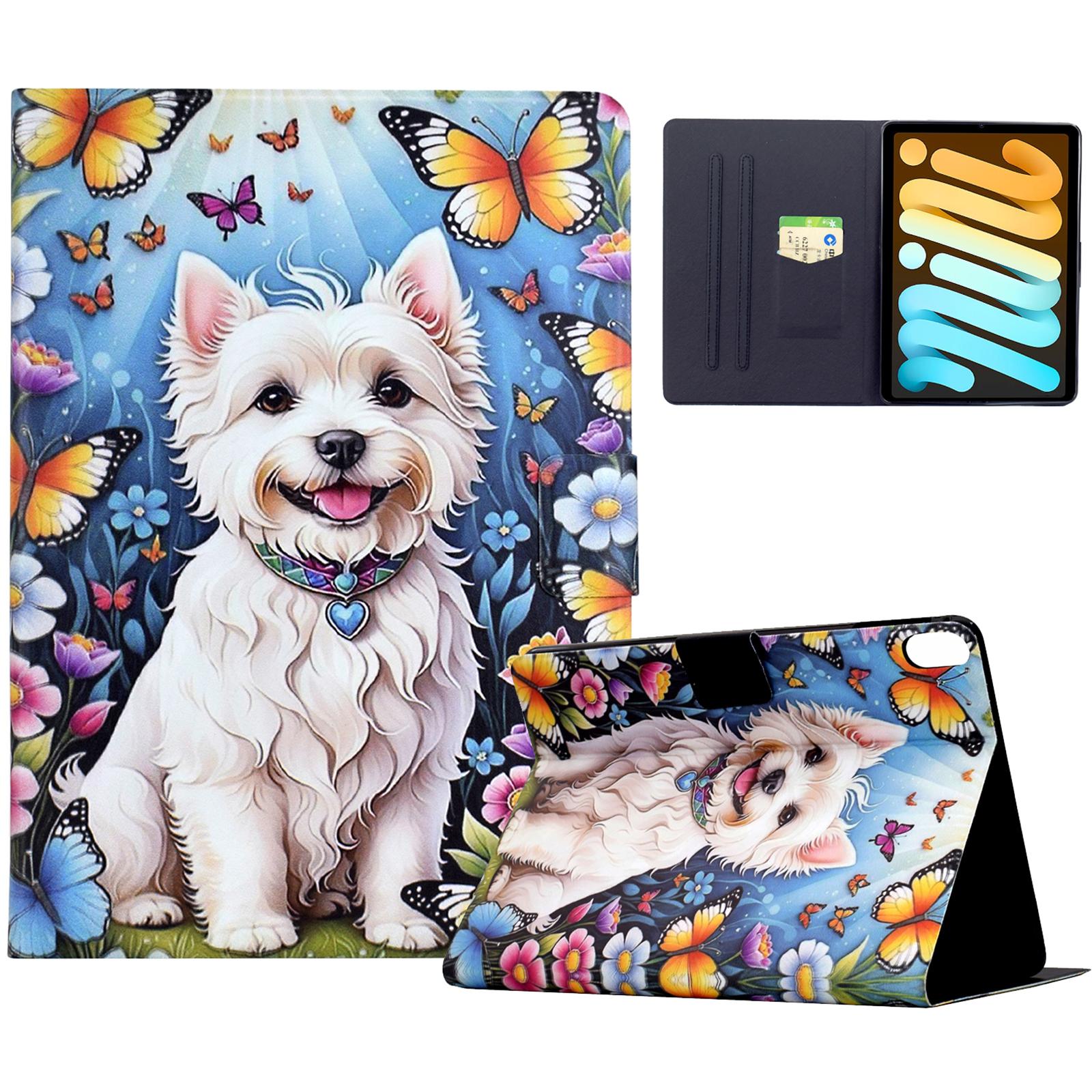

Stand Case for iPad mini (2024)/(2021) Pattern Printing Tablet Leather Cover with Auto Wake/Sleep Dog