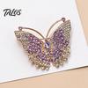 Butterfly Jewelry Brooch Pin, 3D Design with Sparkling Rhinestones, Strong Buckle Badge for Coats Shirts Bags Accessories Alloy Pin