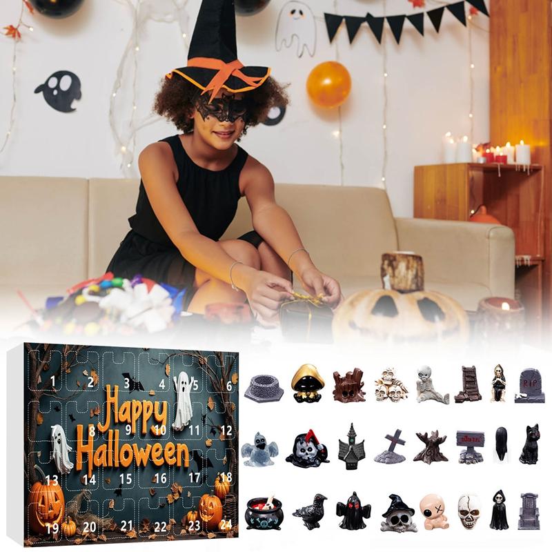 3D Adventskalender 24 Tage Countdown Halloween Countdown 24 Tage Serie Kalender Blind Lustige Dekoration 2025 Halloween Dekoration