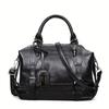 Elegant Vintage Style Boston Handbag For Women With Soft Pu Material And Versatile Use