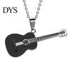 Men Women Rock Guitar Pendant Stainless Steel Necklace Jewelry Musician Gift