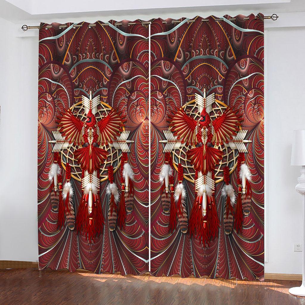 Blackout Curtains 3D Indian Pattern Prints Home Decoration Sun Shade Curtains 2 Panel Living Room Bedroom Window Decoration
