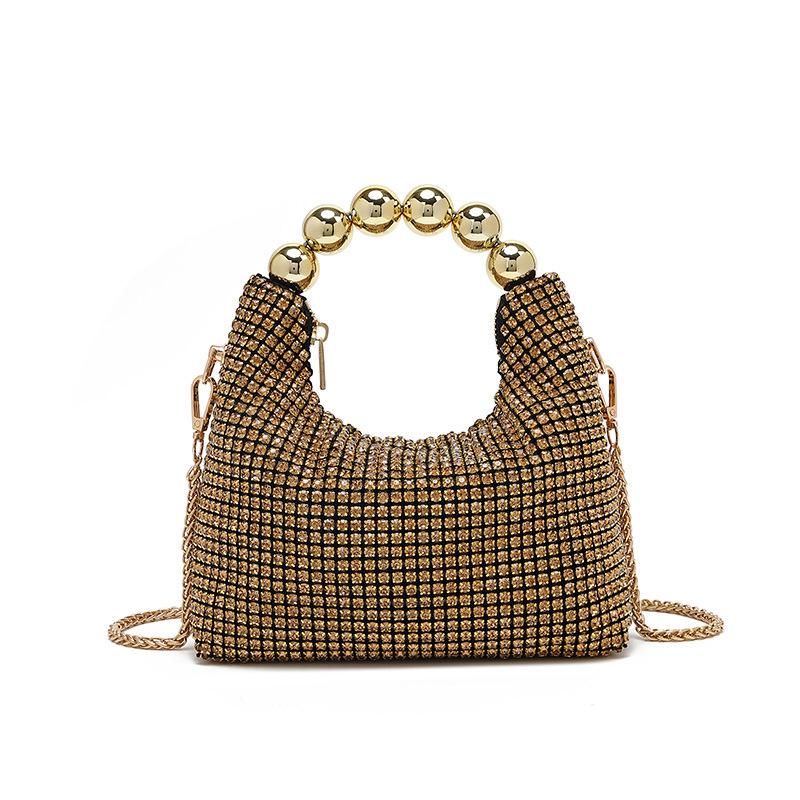 

Shiny Rhinestone Beaded Evening Clutch and Crossbody Fashion Bag for Women