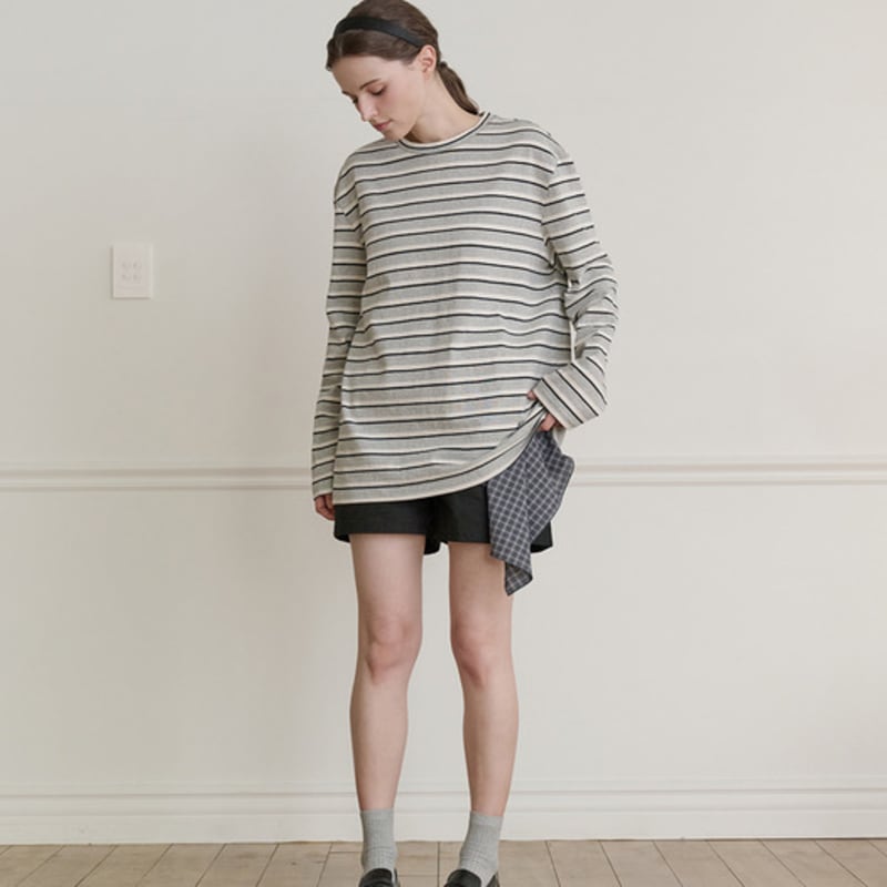 AUTH. Check Scarf (Gray)