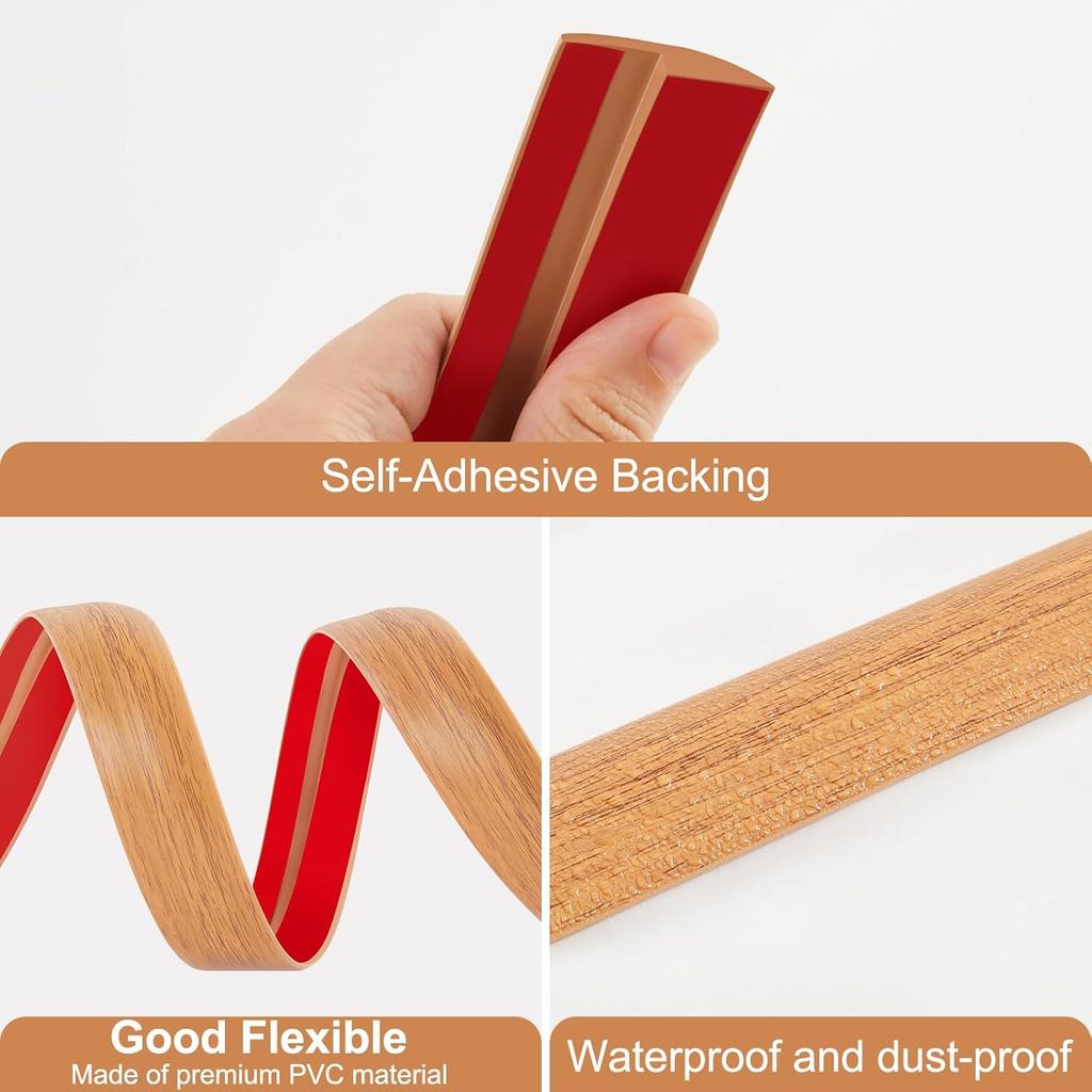 1PC 1mx3cm Floor Transition Strip Self-Adhesive Waterproof PVC Cuttable Wear-resistant Sealing Carpet To Tile Floor Door