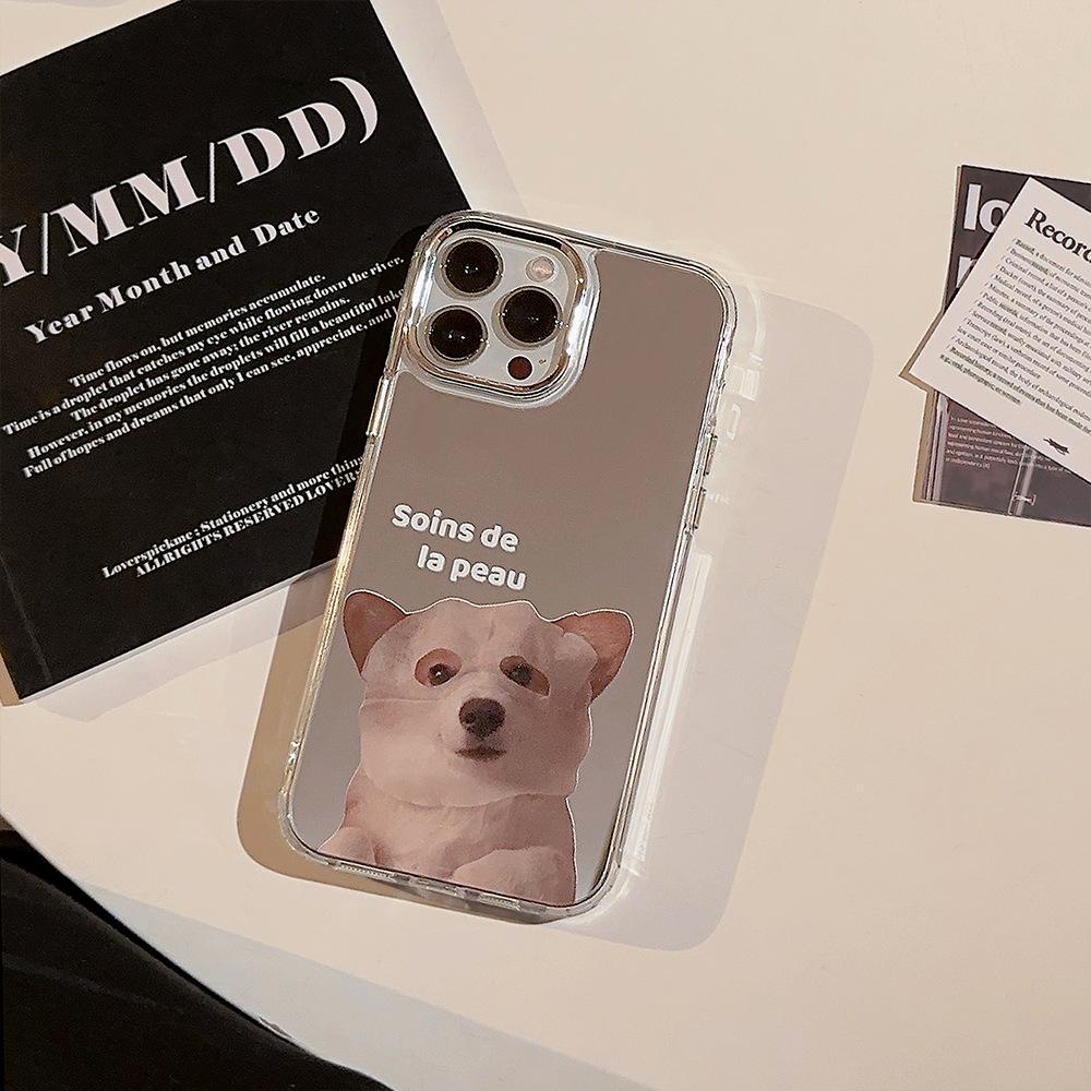 Niche Cute Face Masks for Cats and dogs16Applicable iPhone17promax Apple11Couple15Mirror Phone Case12