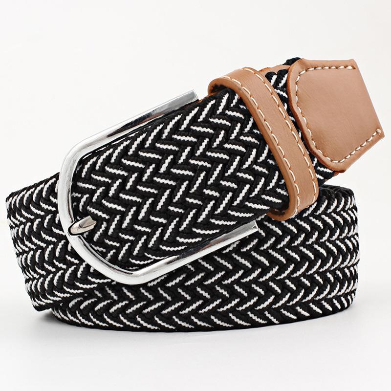 Elastic Braided Belt Casual Pin Buckle Women's Canvas Belt Men's Elastic Belt